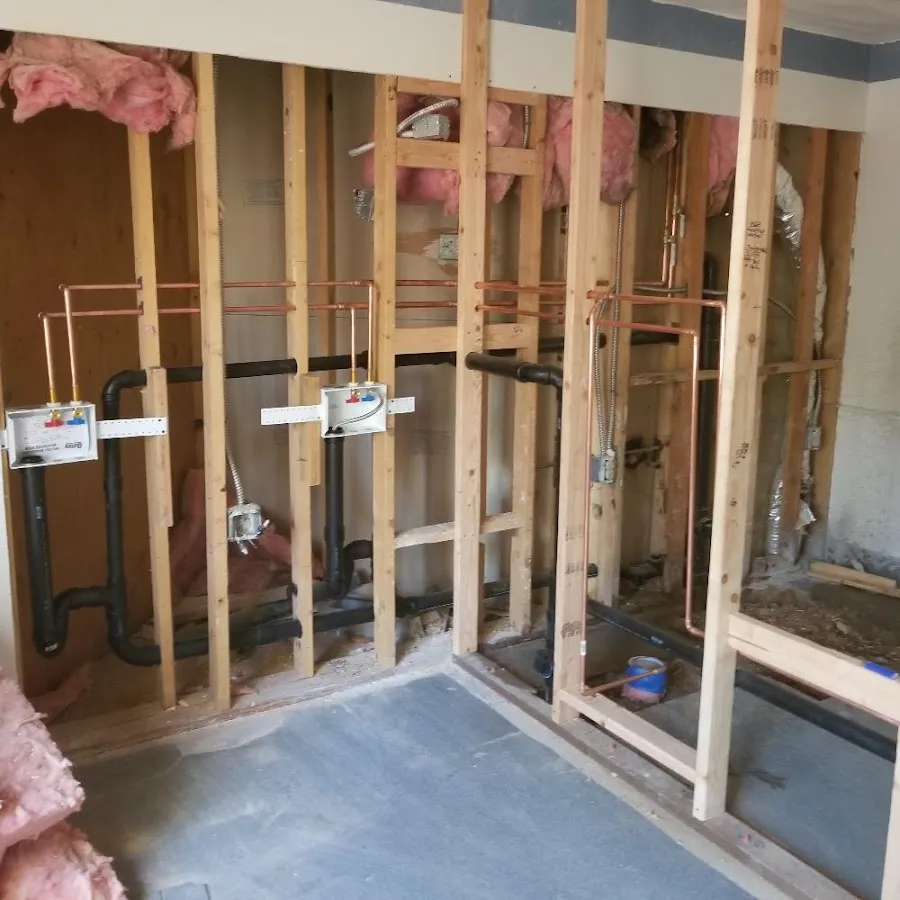 Copper pipe rough-in and plumbing installation in Orangeburg